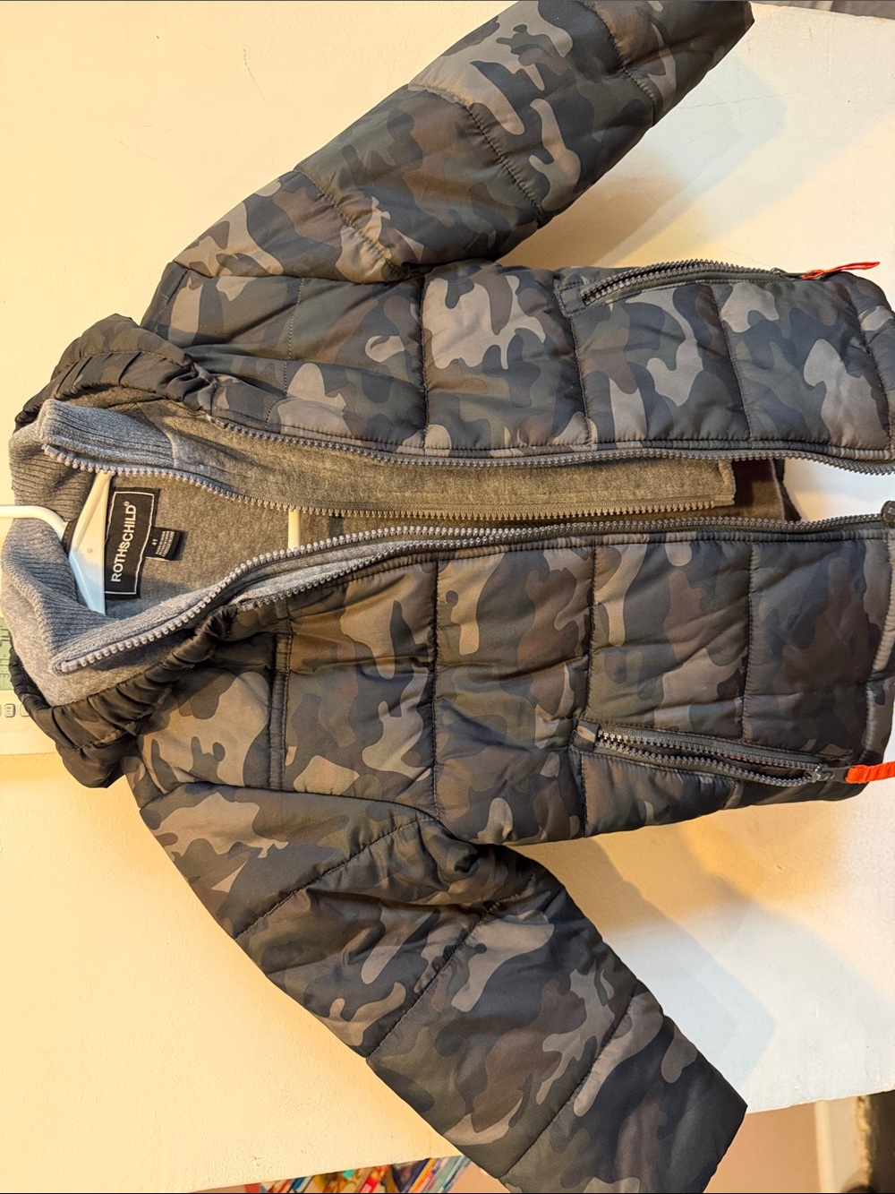 Rothschild Kids' Camouflage Puffer Jacket - Gray Camo